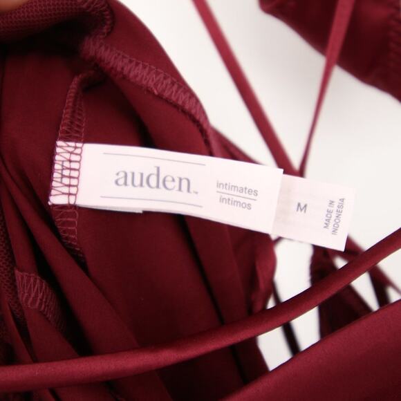 NWT Auden Burgundy Silk-Style Slip Dress Night Sleepwear Matching G-String Thong - Picture 10 of 12